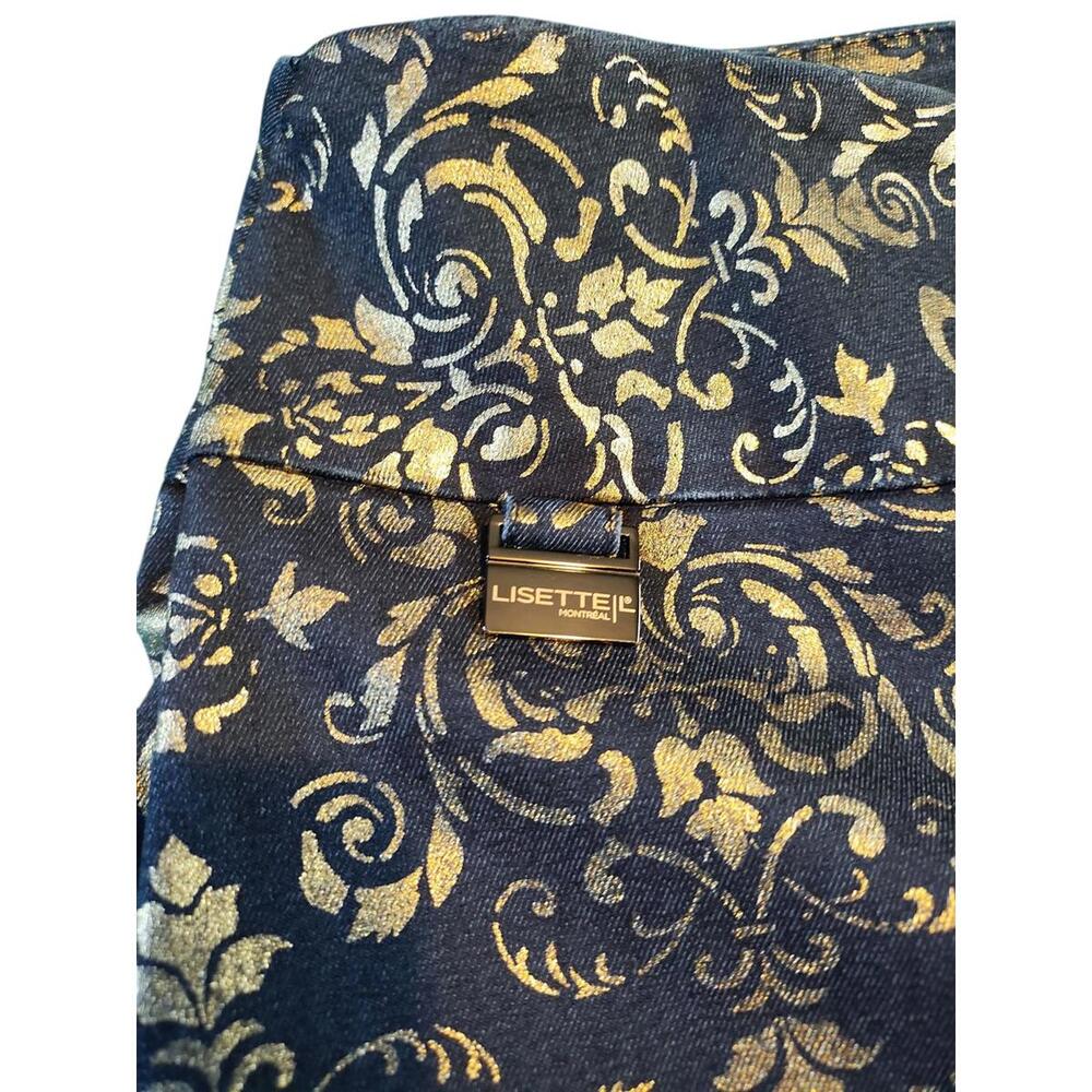 Lisette L Montreal Women's Navy Blue & Gold Dress Pants - Picture 5 of 7